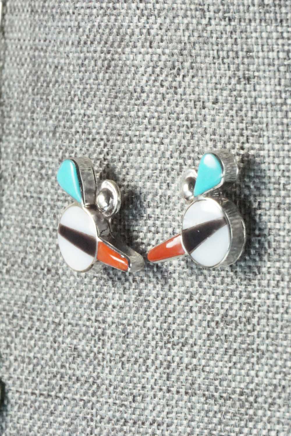Multi Stone & Sterling Silver Inlay Necklace and Earrings Set - Leavus Ahiyite
