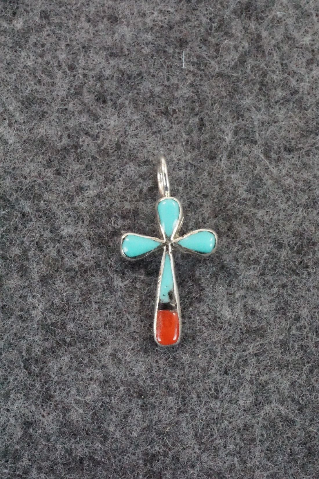 Multi Stone & Sterling Silver Inlay Pendant - Christina Bowannie
