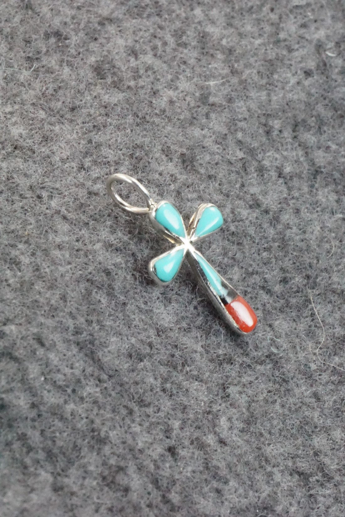 Multi Stone & Sterling Silver Inlay Pendant - Christina Bowannie