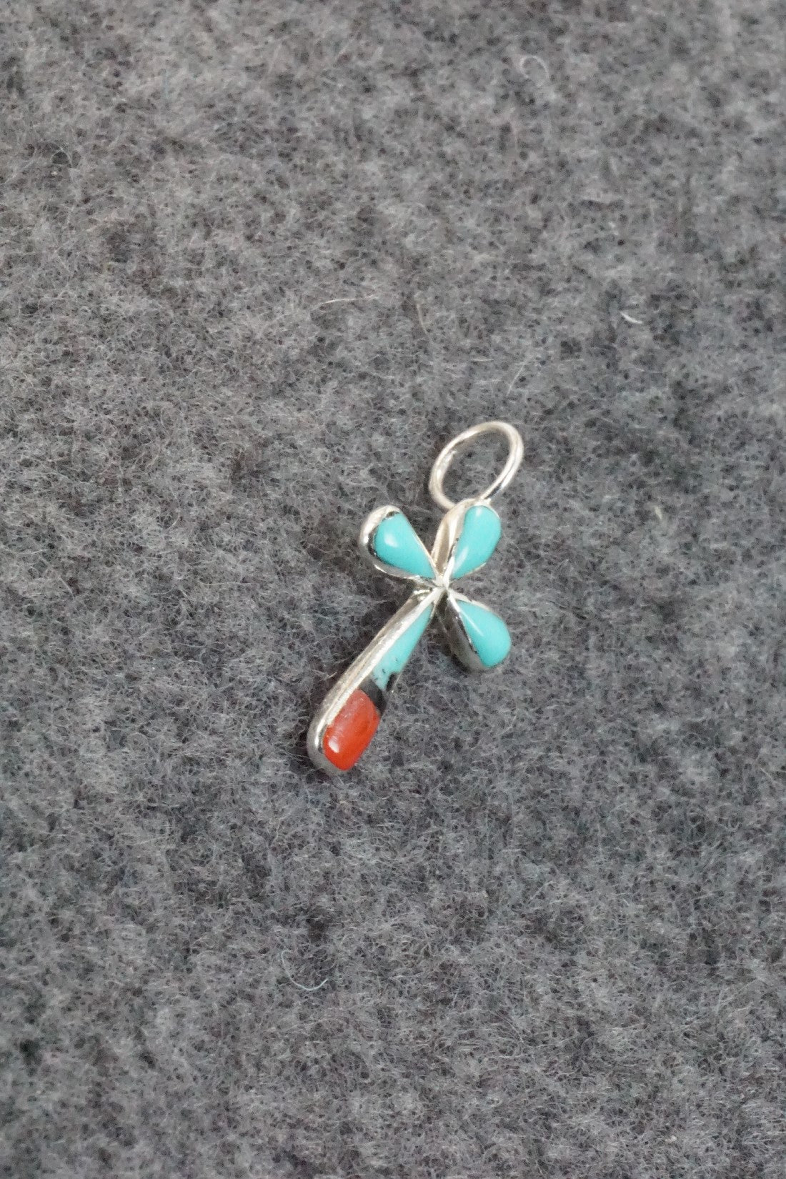 Multi Stone & Sterling Silver Inlay Pendant - Christina Bowannie