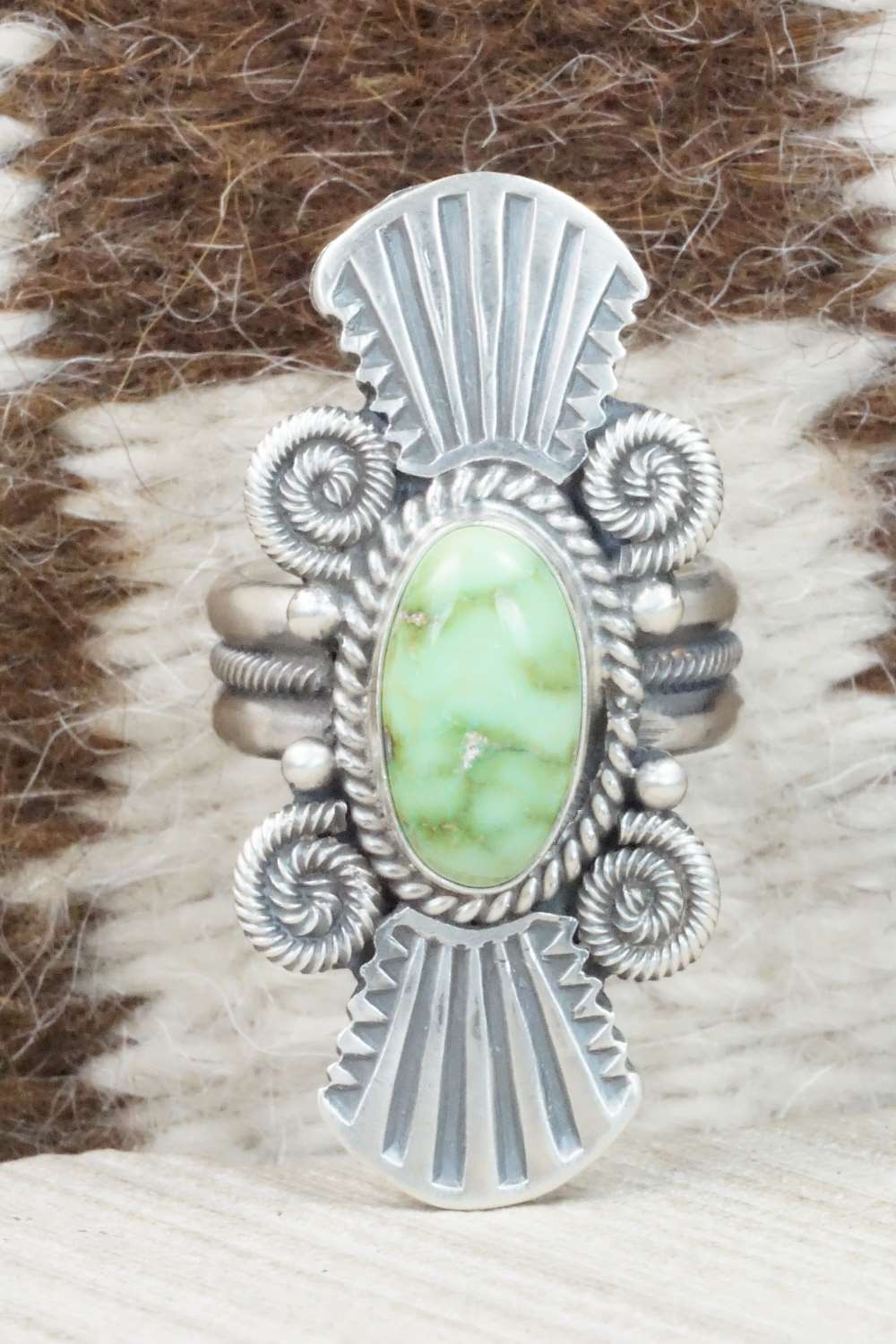 Turquoise & Sterling Silver Ring - Michael Calladitto - Size 8.25