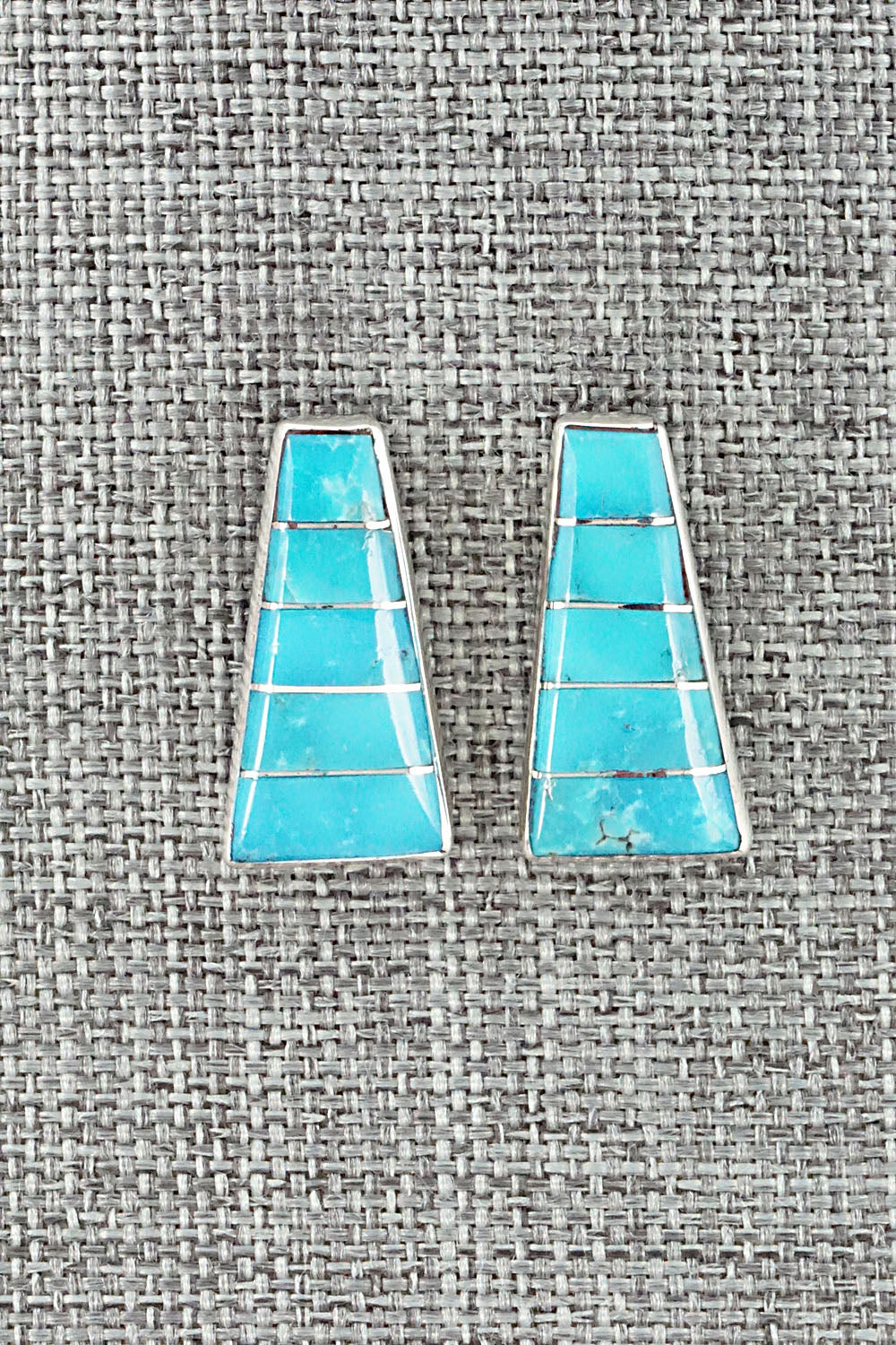 Turquoise & Sterling Silver Inlay Earrings - Michelle Haloo