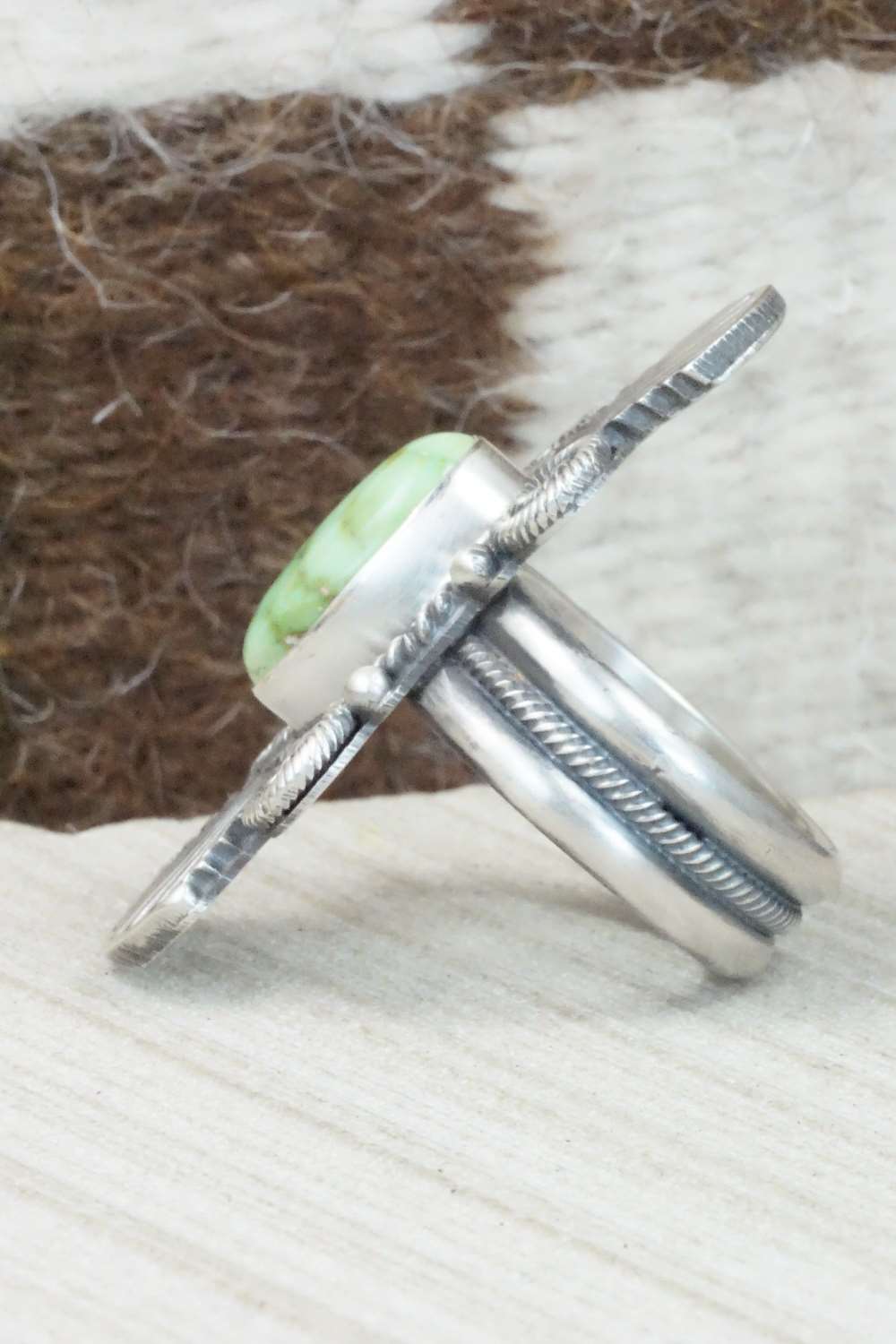 Turquoise & Sterling Silver Ring - Michael Calladitto - Size 8.25