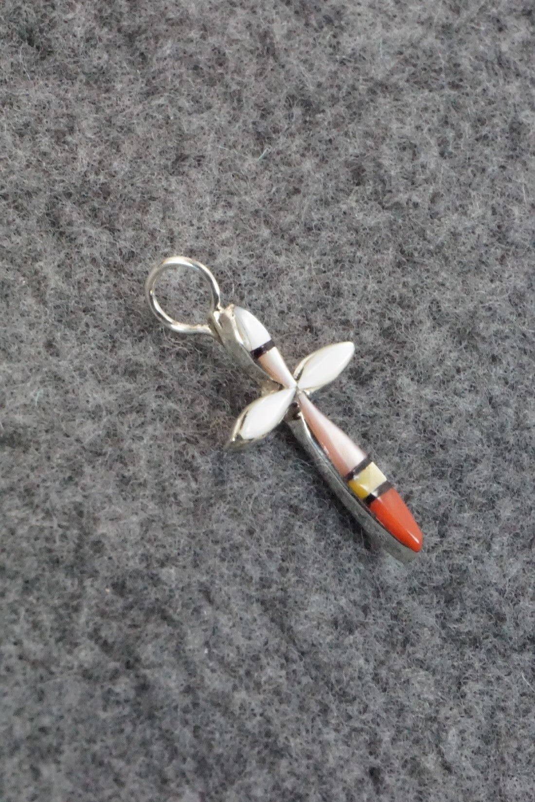 Multi Stone & Sterling Silver Inlay Pendant - Lynette Bowannie