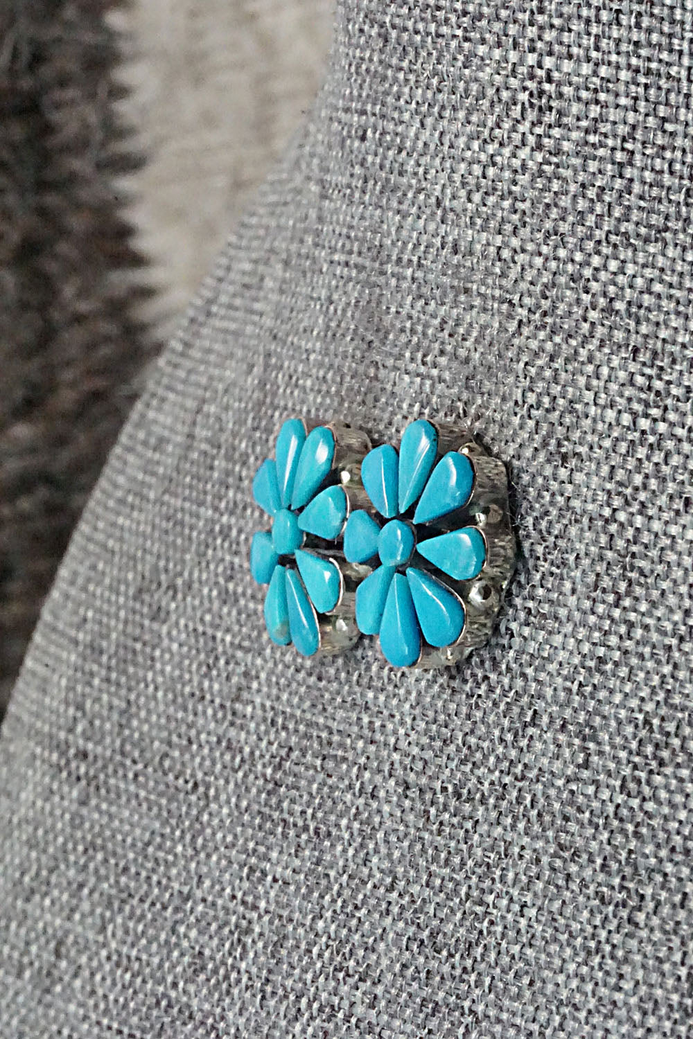 Turquoise & Sterling Silver Earrings - Arlo Kanteena