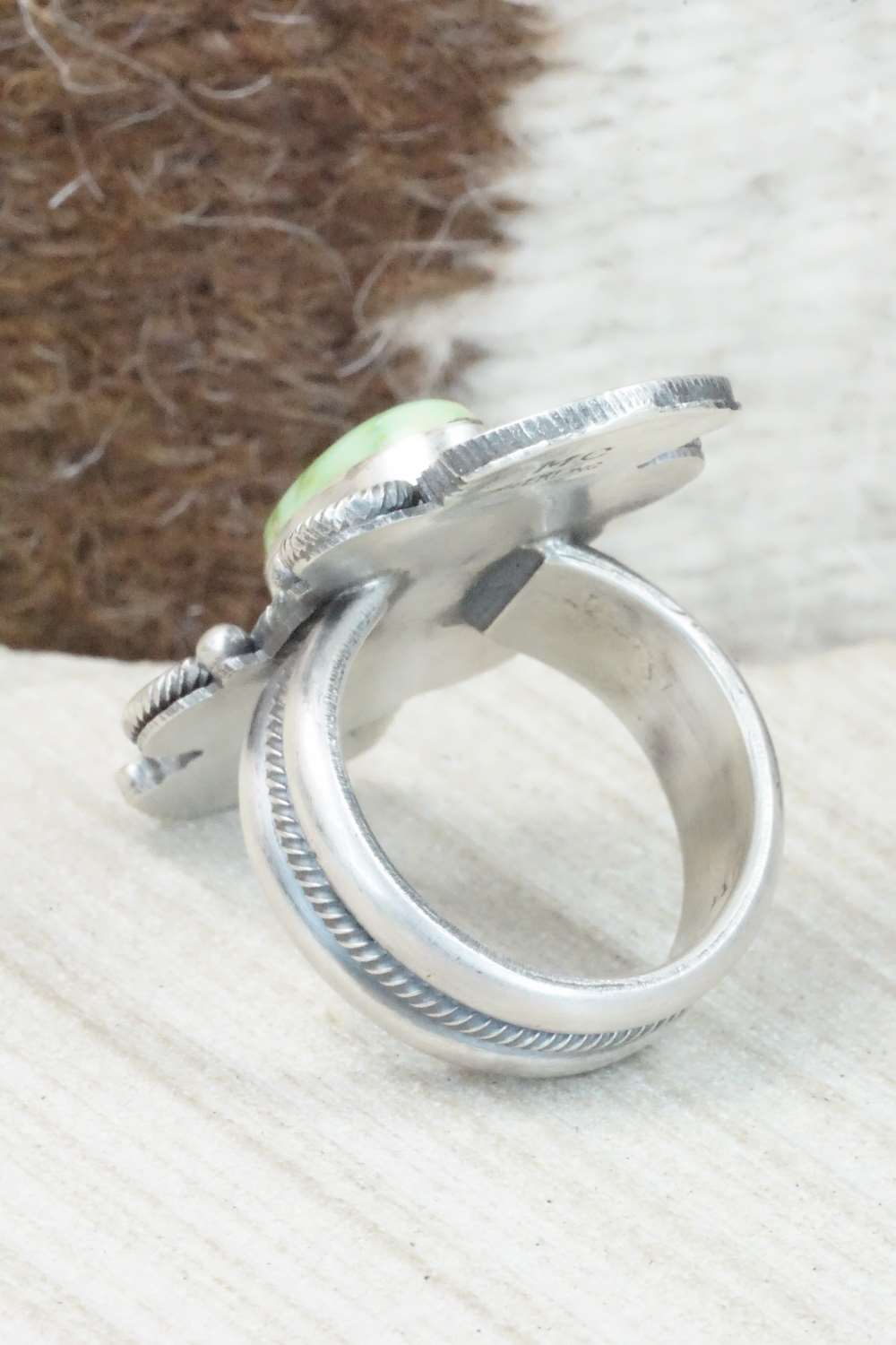 Turquoise & Sterling Silver Ring - Michael Calladitto - Size 8.25