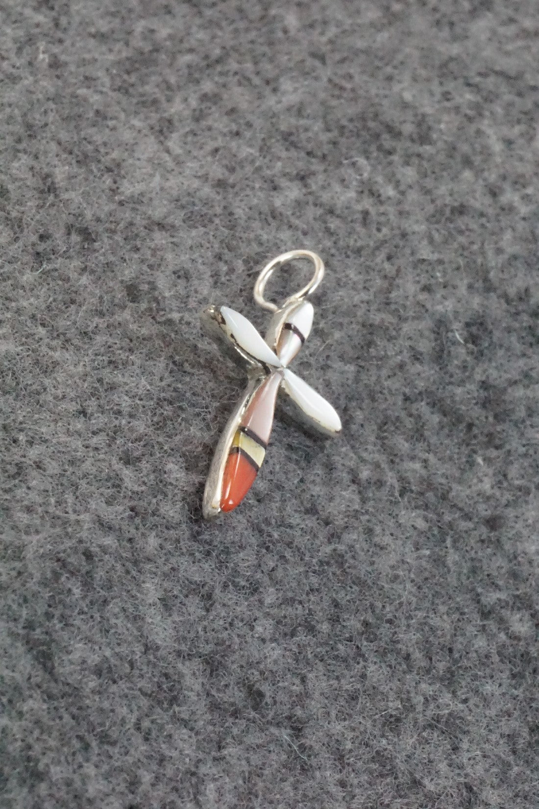 Multi Stone & Sterling Silver Inlay Pendant - Lynette Bowannie