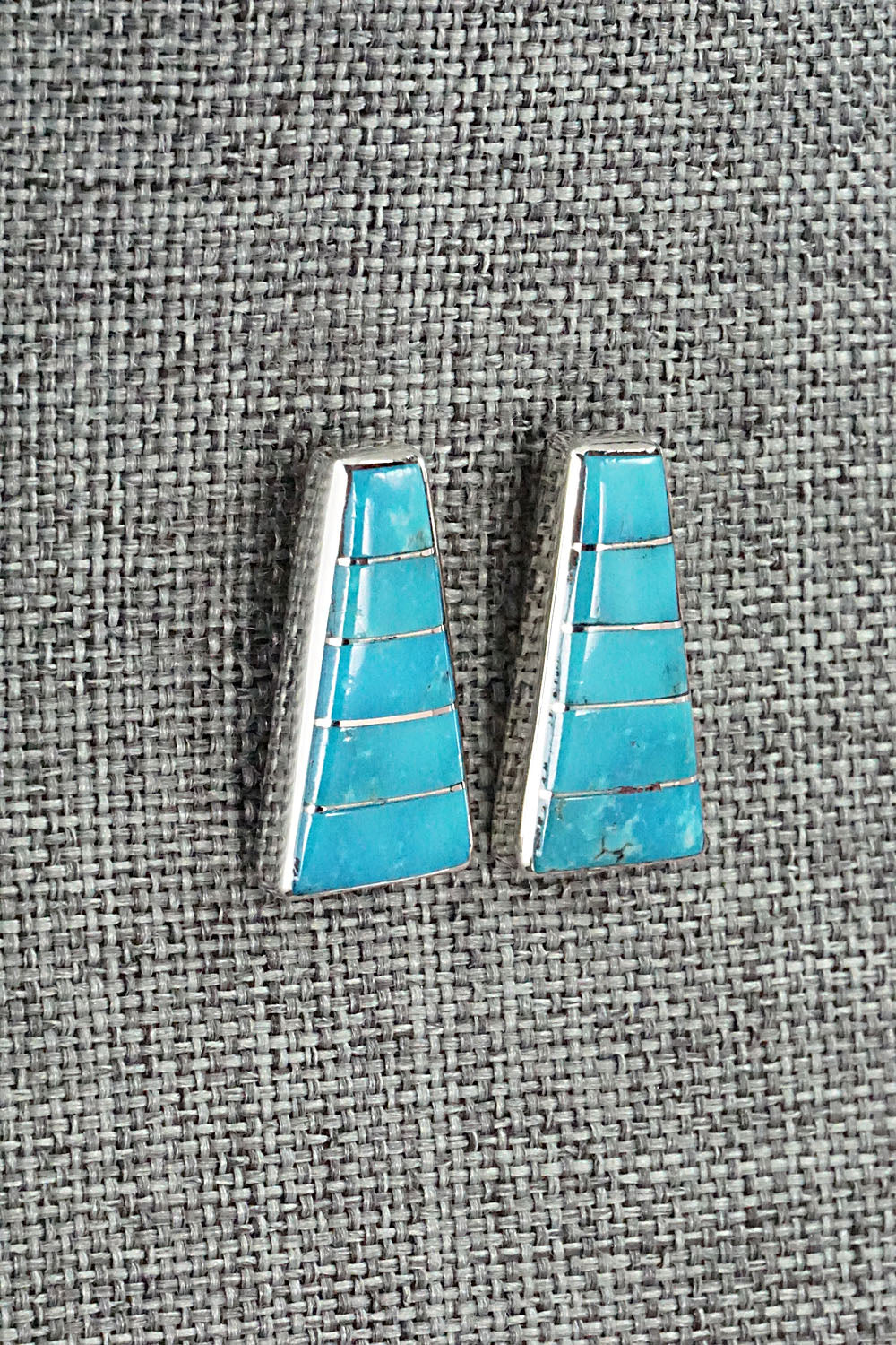 Turquoise & Sterling Silver Inlay Earrings - Michelle Haloo