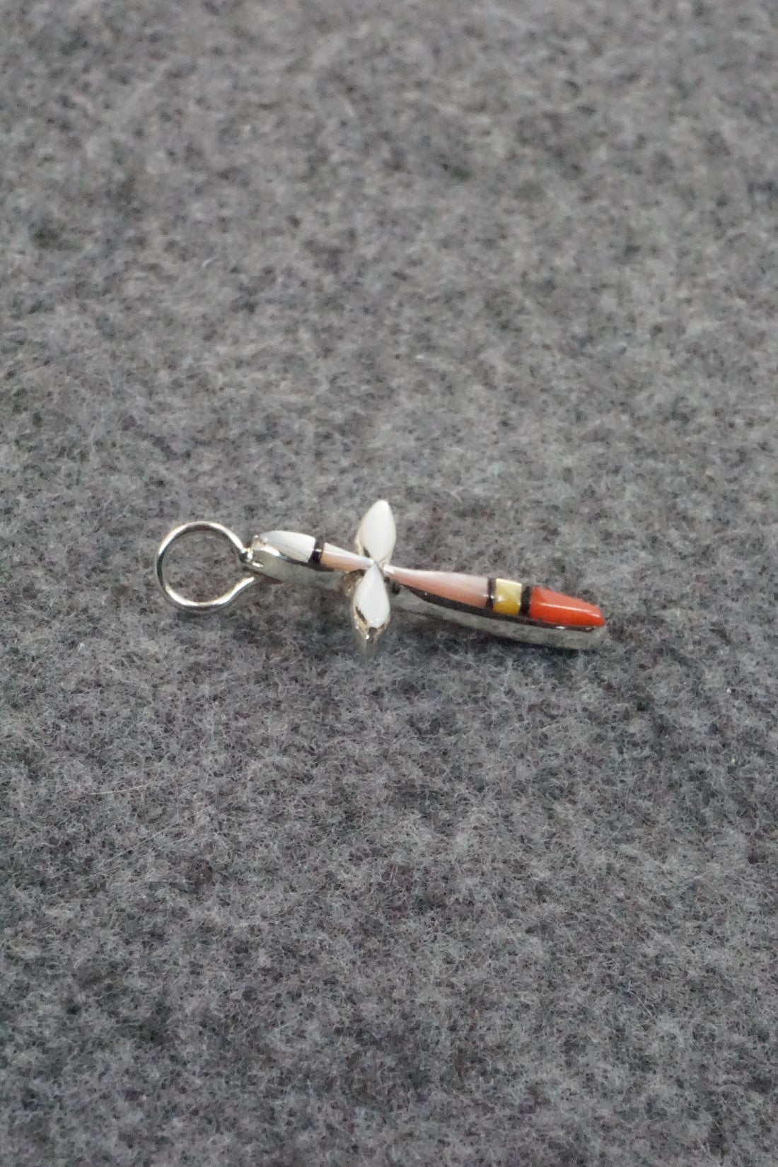 Multi Stone & Sterling Silver Inlay Pendant - Lynette Bowannie