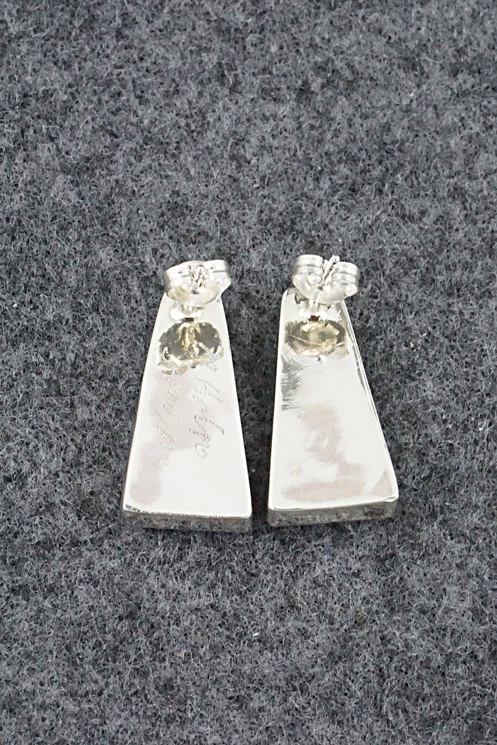 Turquoise & Sterling Silver Inlay Earrings - Michelle Haloo