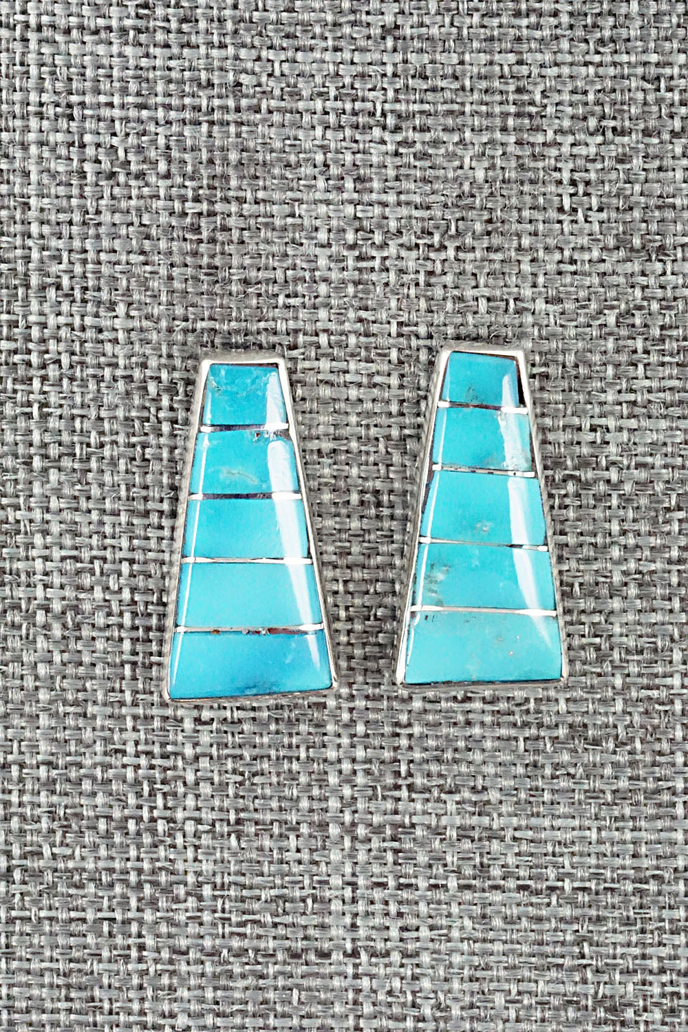 Turquoise & Sterling Silver Inlay Earrings - Michelle Haloo