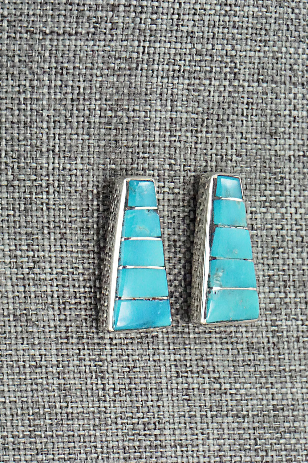 Turquoise & Sterling Silver Inlay Earrings - Michelle Haloo