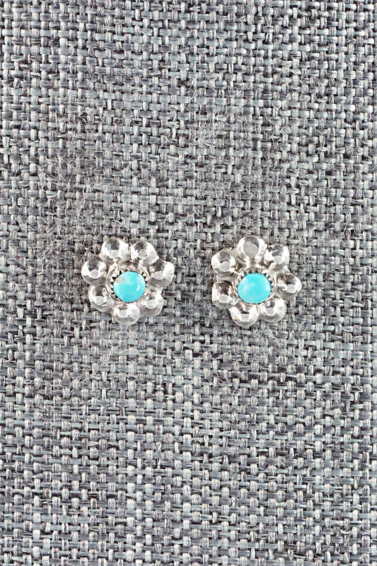 Turquoise & Sterling Silver Earrings - Ronald Yatsattie