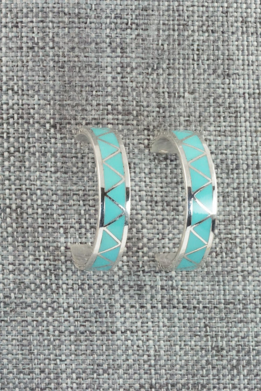 Turquoise & Sterling Silver Earrings - Claudine Haloo