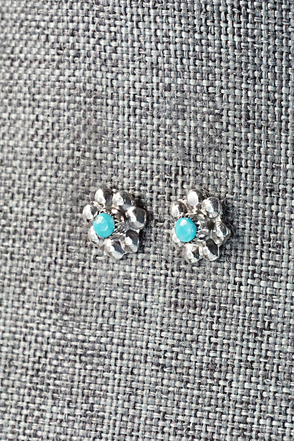 Turquoise & Sterling Silver Earrings - Ronald Yatsattie
