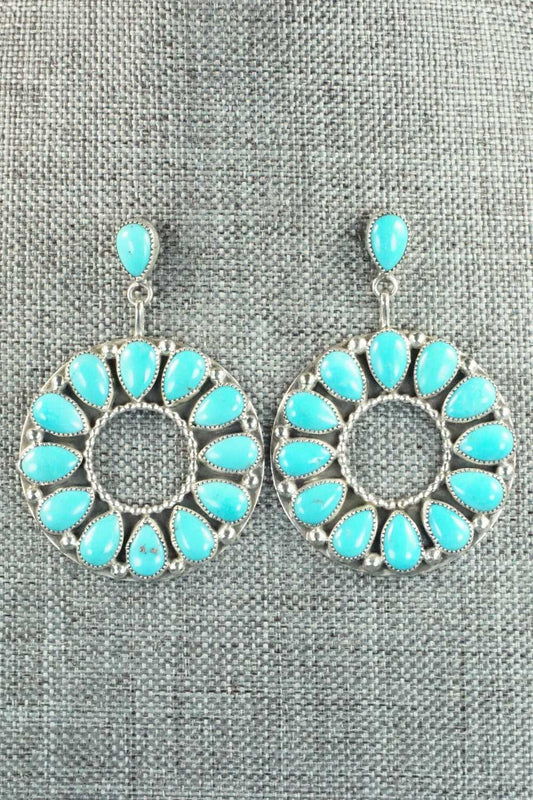 Turquoise & Sterling Silver Earrings - Anthony Skeets