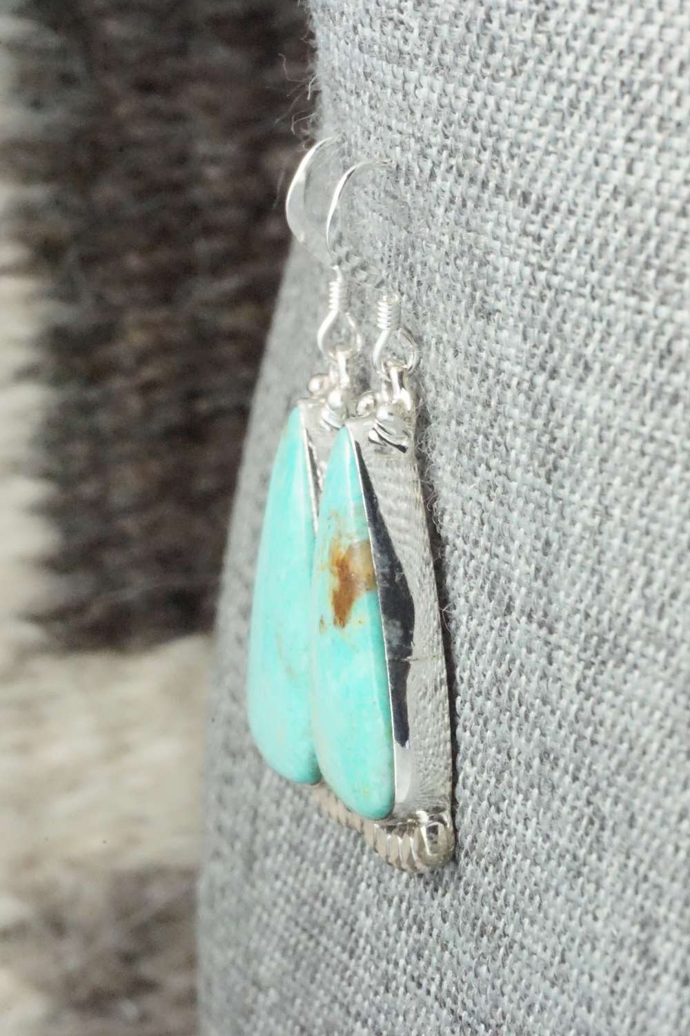 Turquoise & Sterling Silver Earrings - Verley Betone
