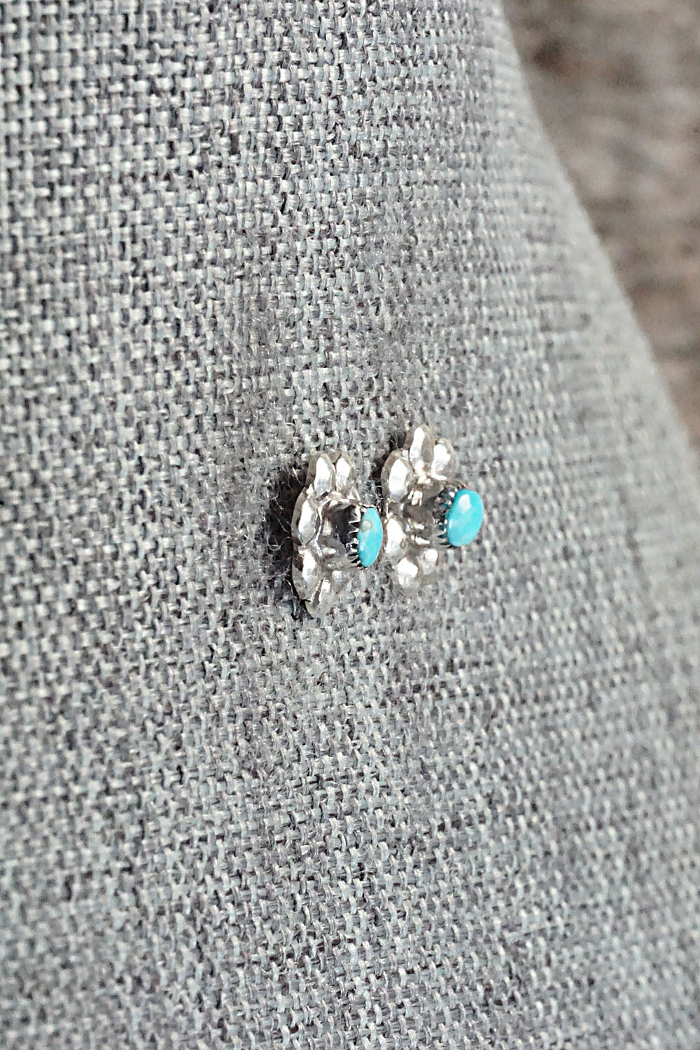 Turquoise & Sterling Silver Earrings - Ronald Yatsattie