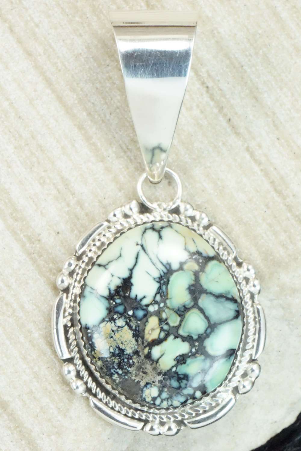 Variscite & Sterling Silver Pendant - Kenny Calavaza