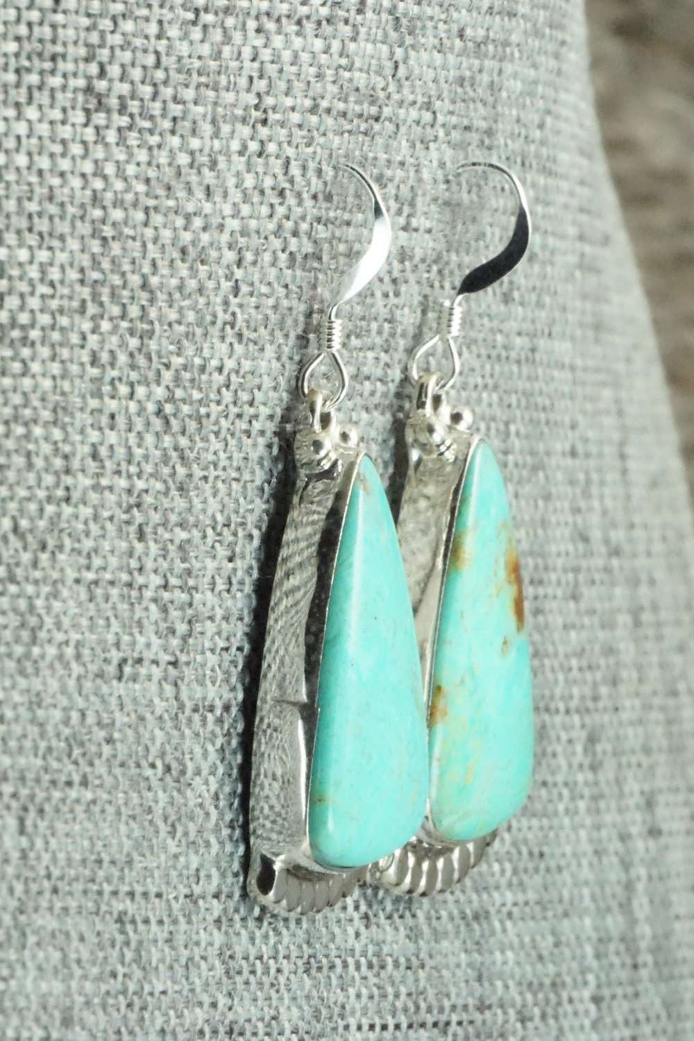 Turquoise & Sterling Silver Earrings - Verley Betone