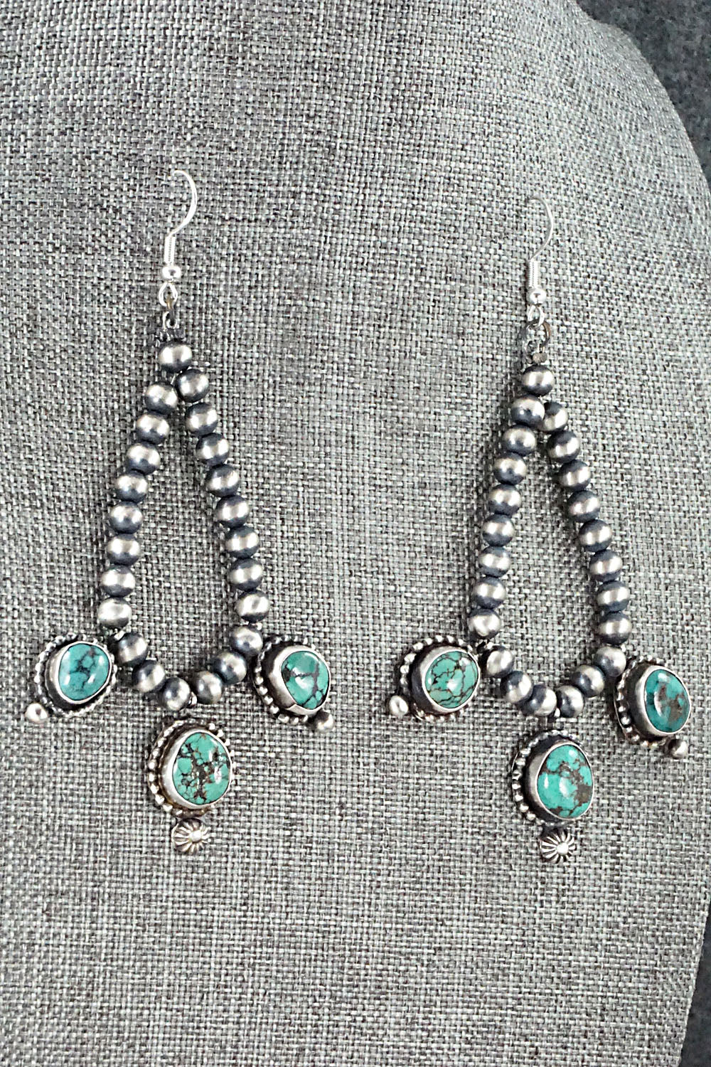 Turquoise & Sterling Silver Earrings - Wilson Dawes