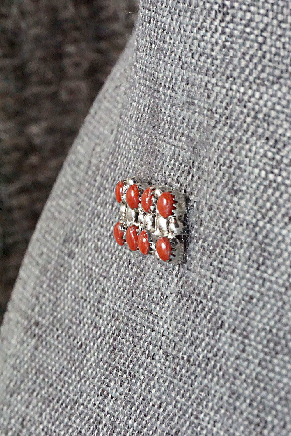 Coral & Sterling Silver Earrings - Maxine Malanie