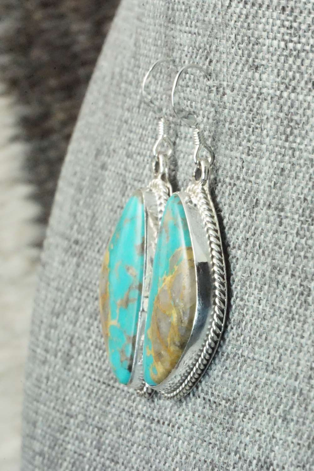 Turquoise & Sterling Silver Earrings - Rosie Chee