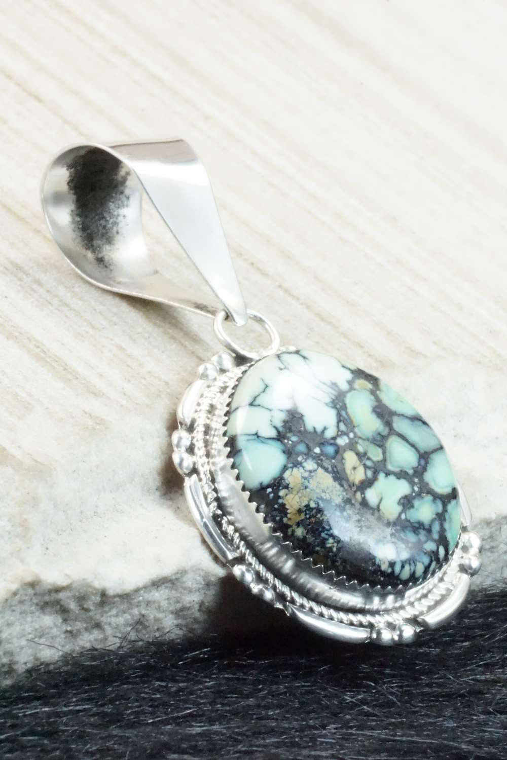 Variscite & Sterling Silver Pendant - Kenny Calavaza