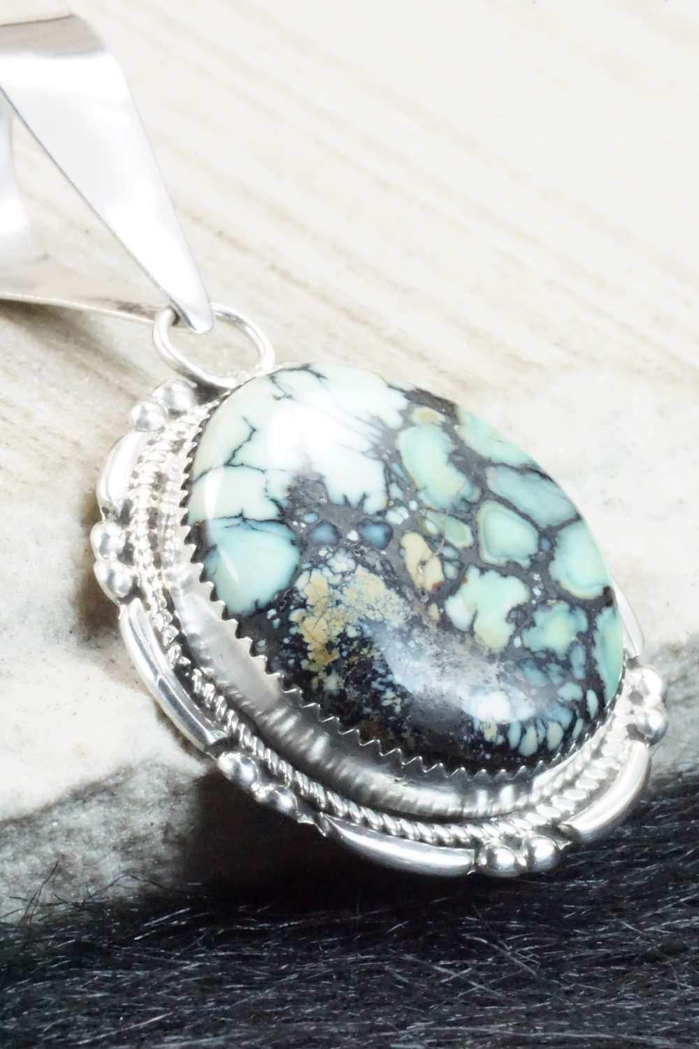 Variscite & Sterling Silver Pendant - Kenny Calavaza