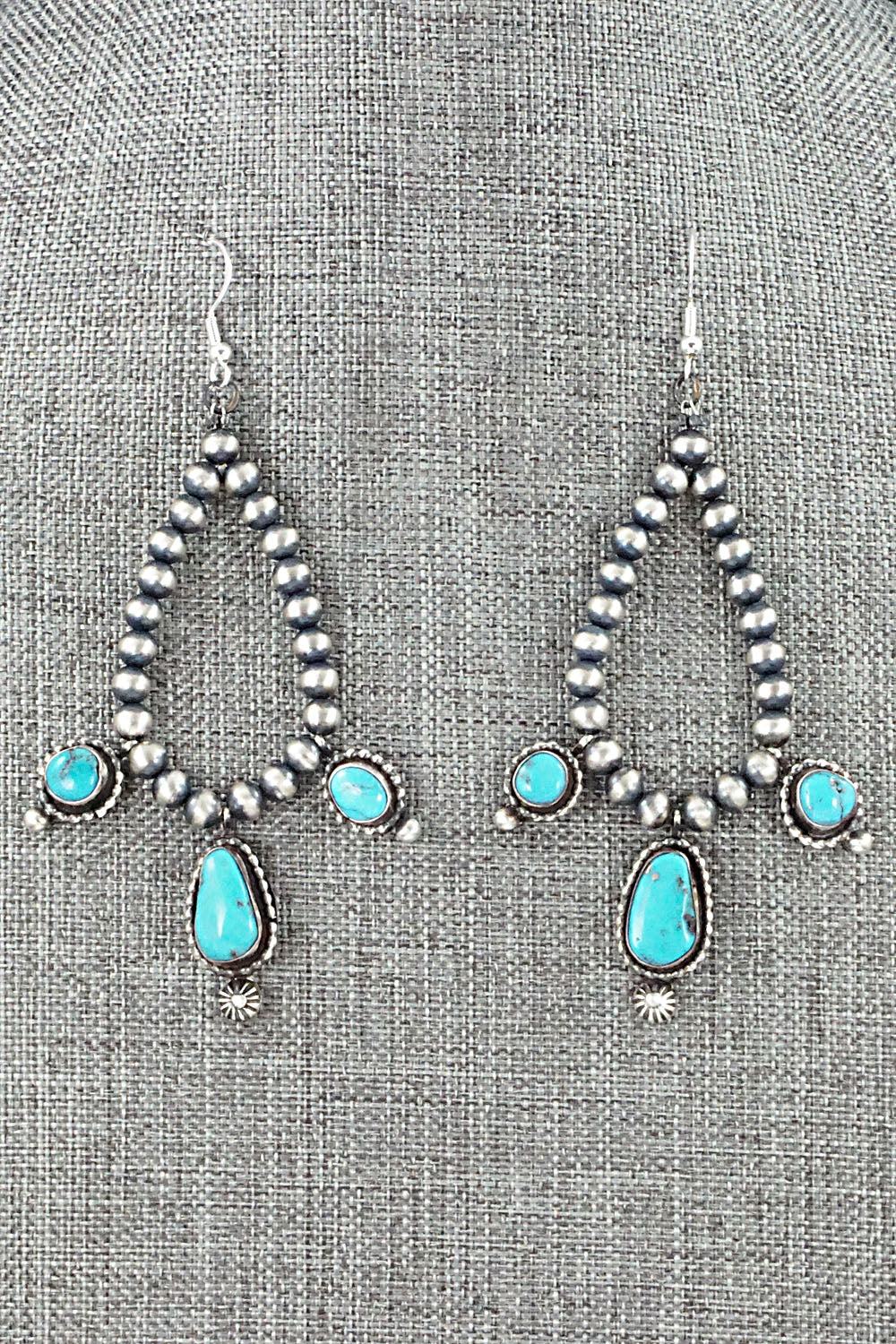 Turquoise & Sterling Silver Earrings - Wilson Dawes