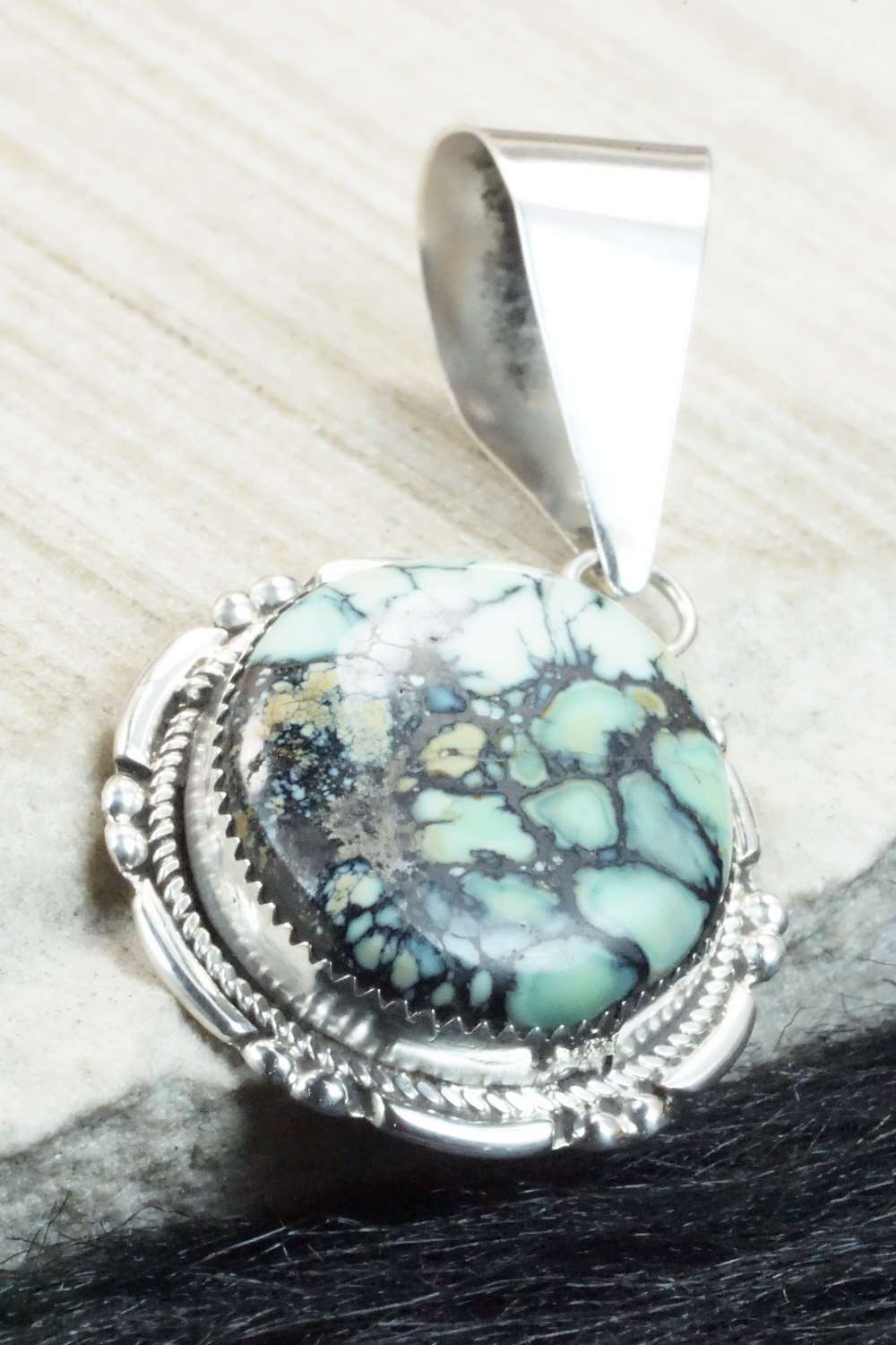 Variscite & Sterling Silver Pendant - Kenny Calavaza