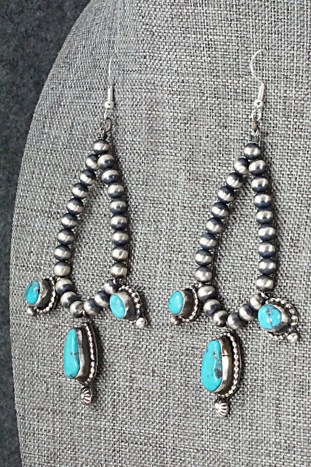Turquoise & Sterling Silver Earrings - Wilson Dawes