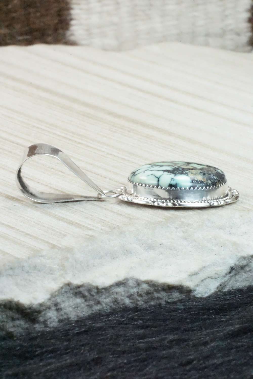Variscite & Sterling Silver Pendant - Kenny Calavaza