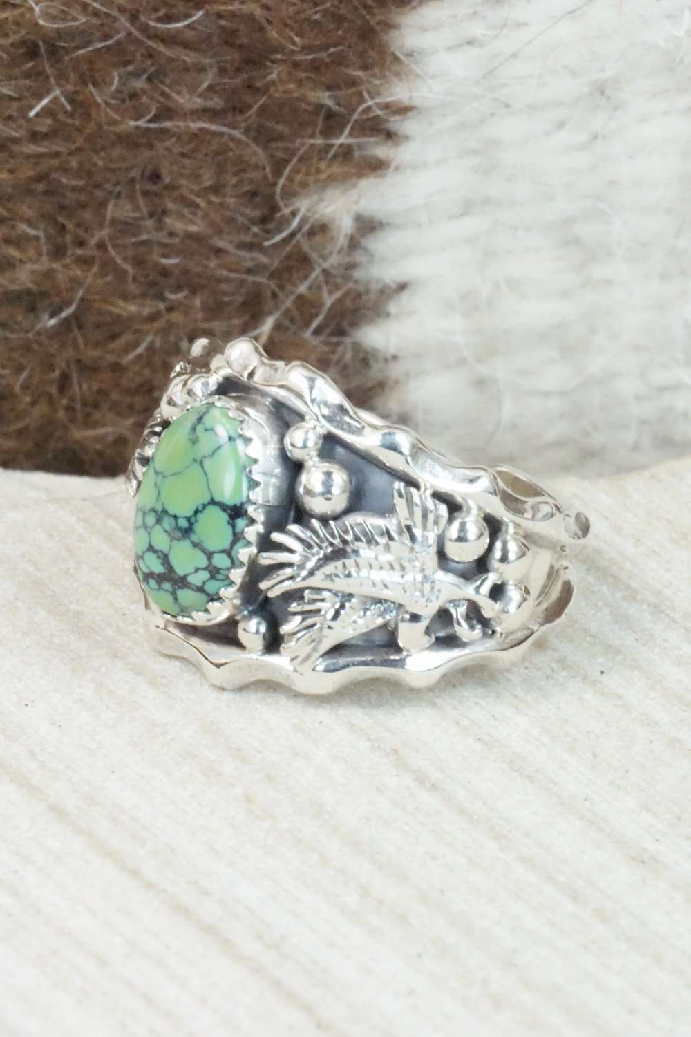 Turquoise & Sterling Silver Ring - Genevieve Francisco - Size 10.75
