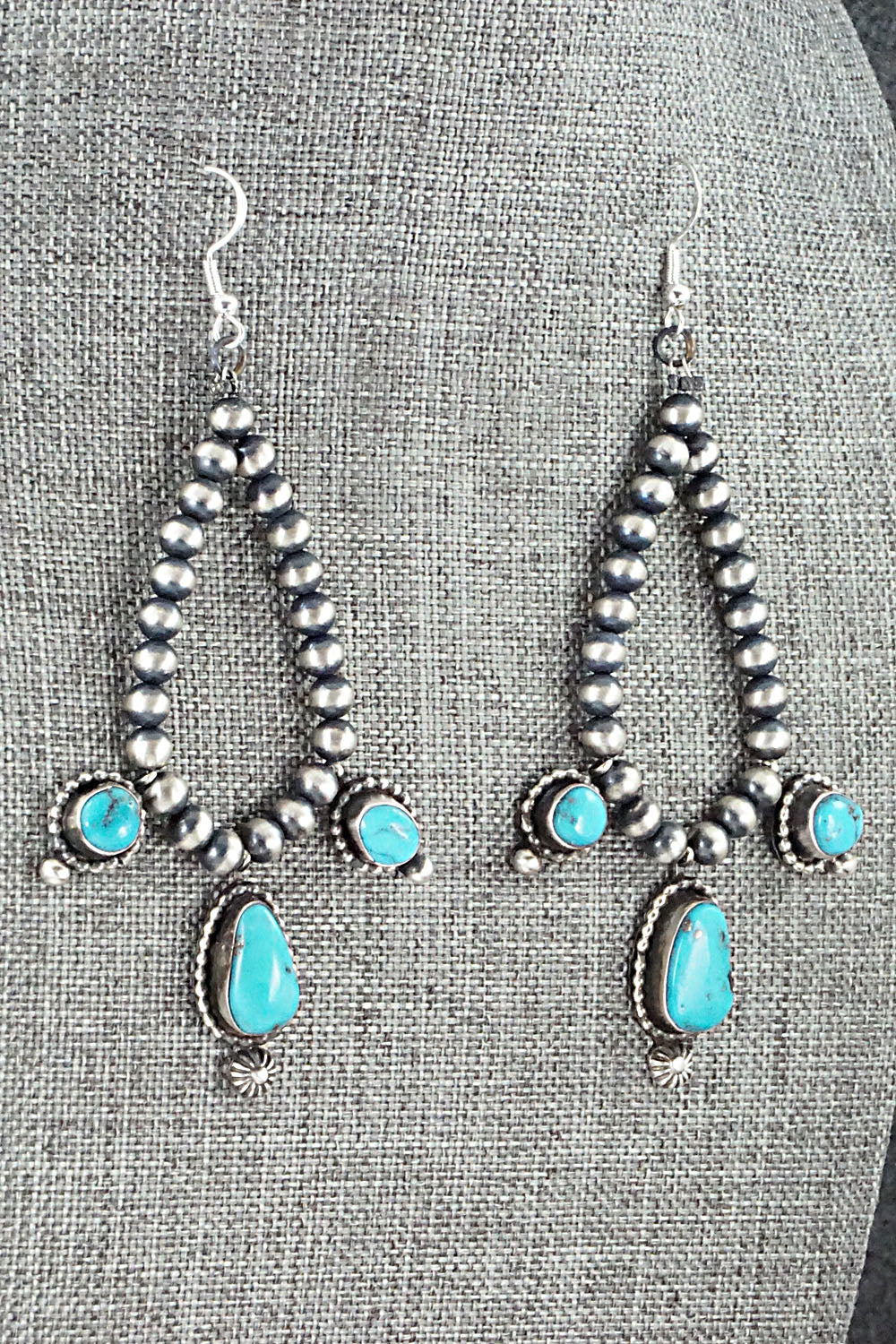 Turquoise & Sterling Silver Earrings - Wilson Dawes