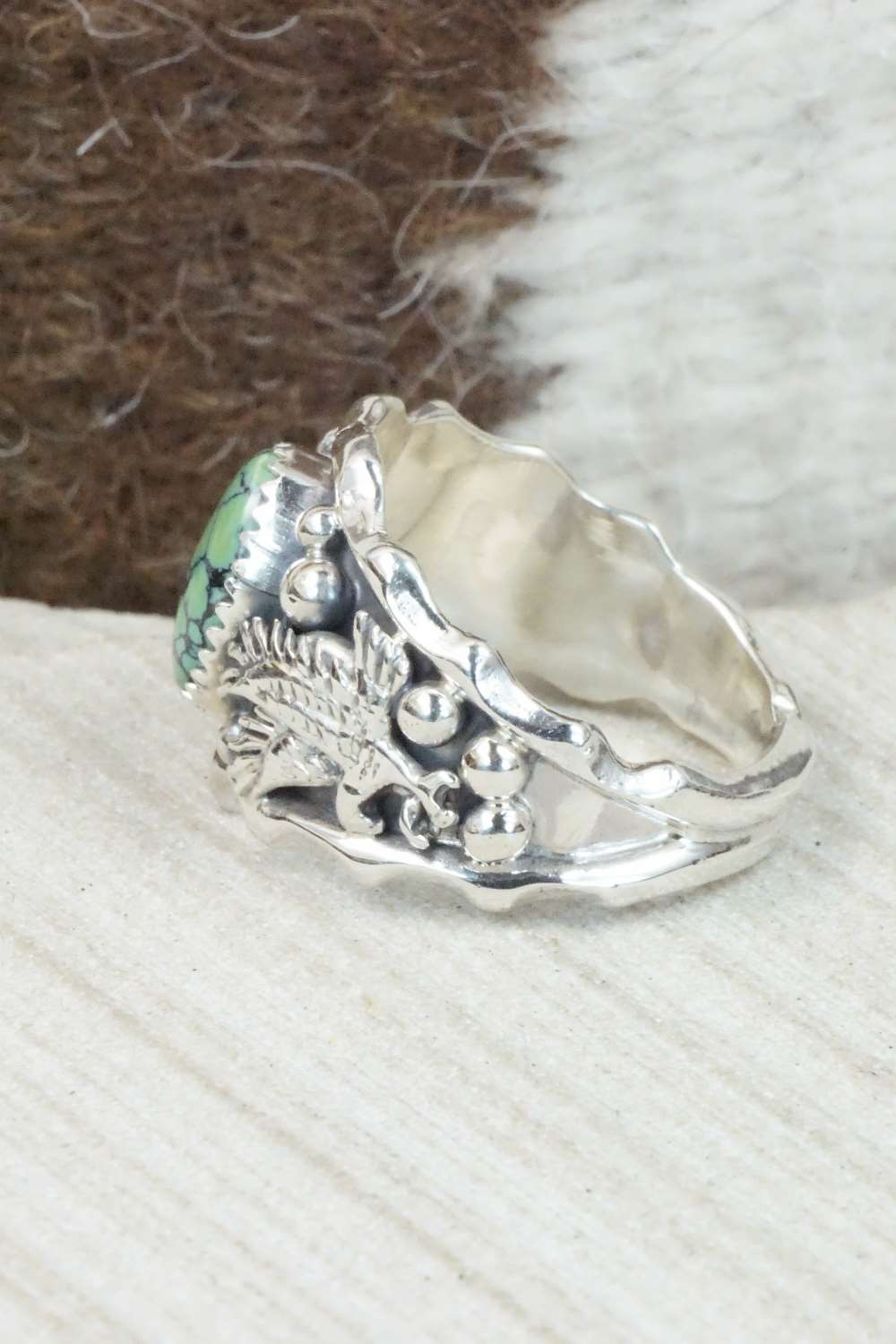 Turquoise & Sterling Silver Ring - Genevieve Francisco - Size 10.75