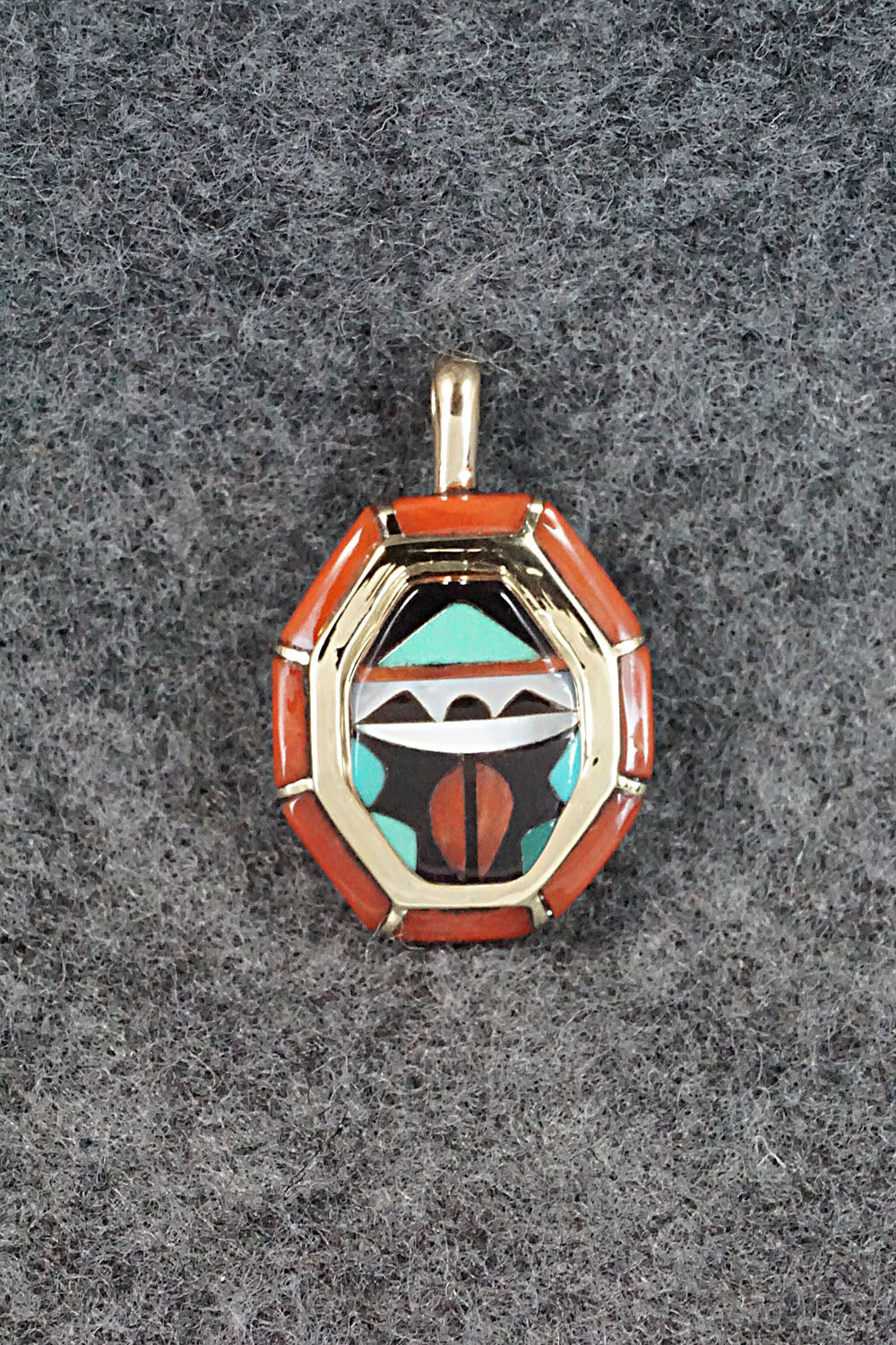 Multi Stone & 14K Gold Inlay Pendant - Wayne Quam