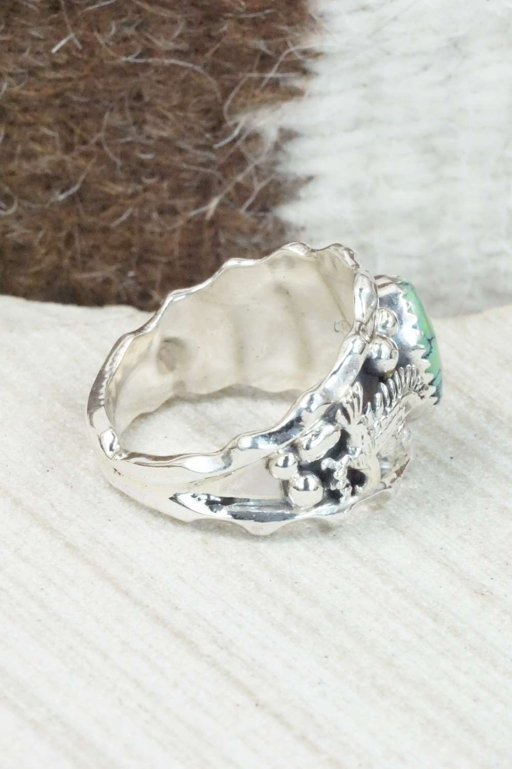 Turquoise & Sterling Silver Ring - Genevieve Francisco - Size 10.75