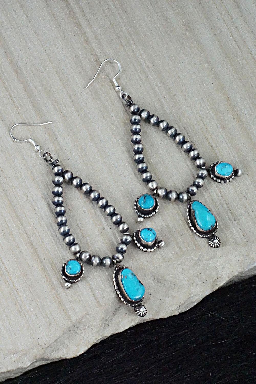Turquoise & Sterling Silver Earrings - Wilson Dawes