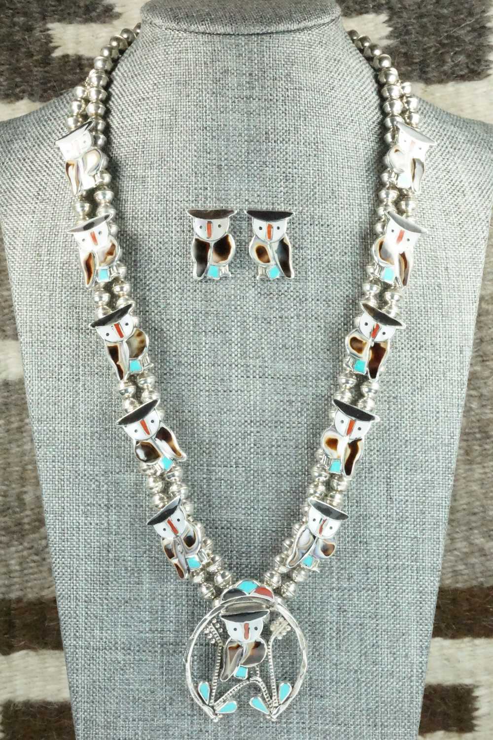 Multi Stone and Sterling Silver Inlay Necklace Set - Pitkin Natewa