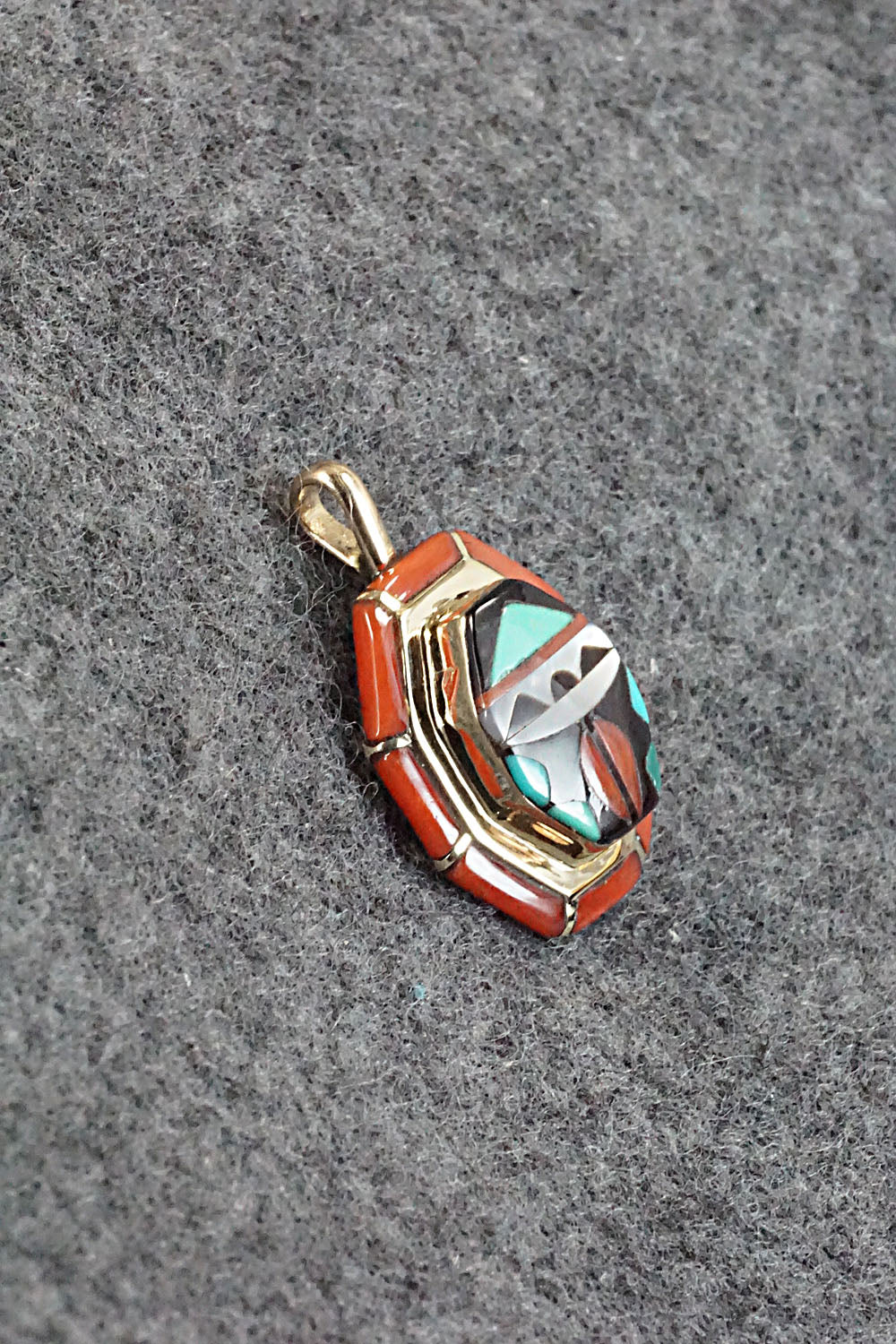 Multi Stone & 14K Gold Inlay Pendant - Wayne Quam