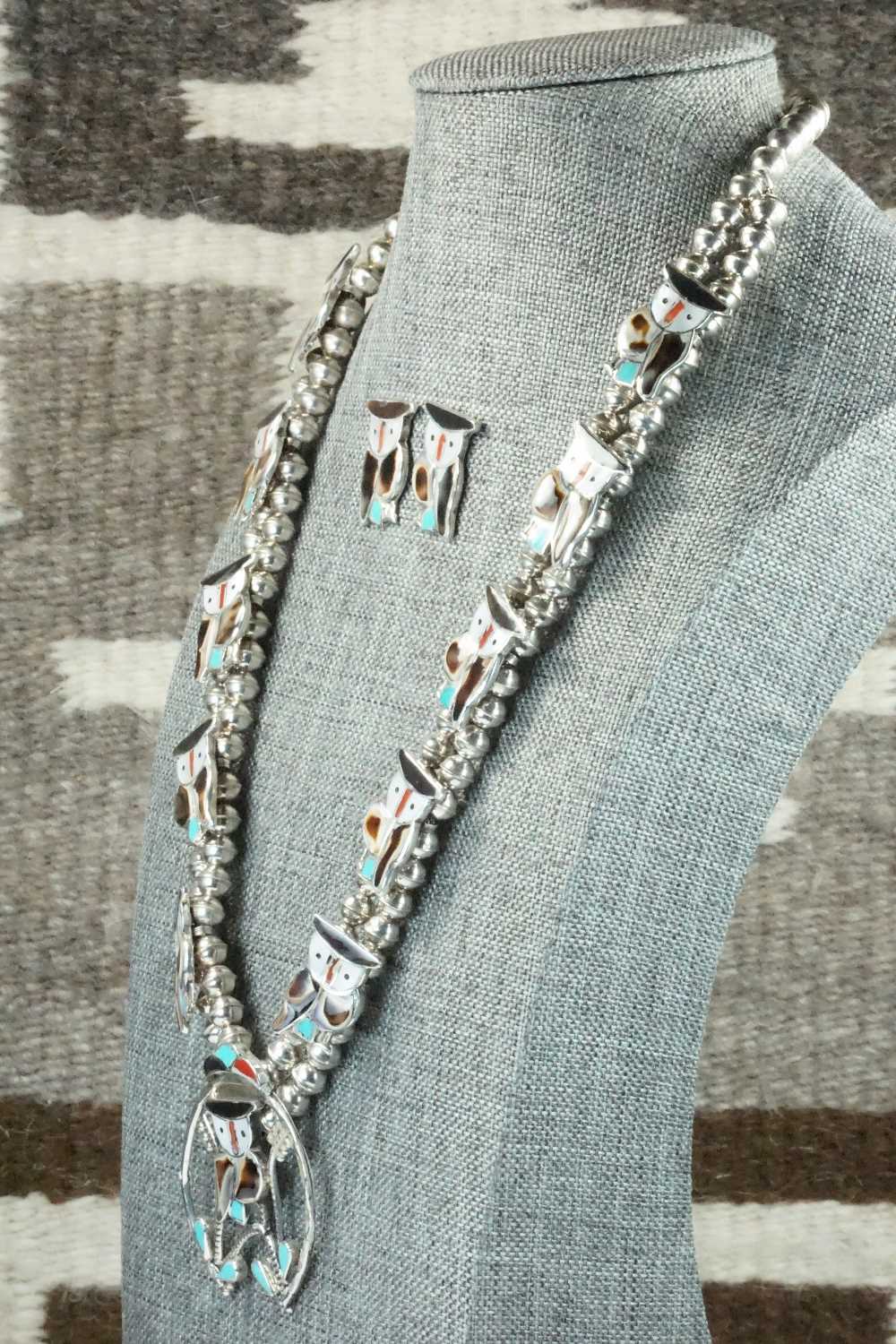 Multi Stone and Sterling Silver Inlay Necklace Set - Pitkin Natewa