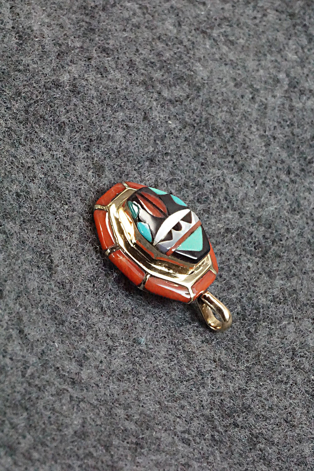 Multi Stone & 14K Gold Inlay Pendant - Wayne Quam