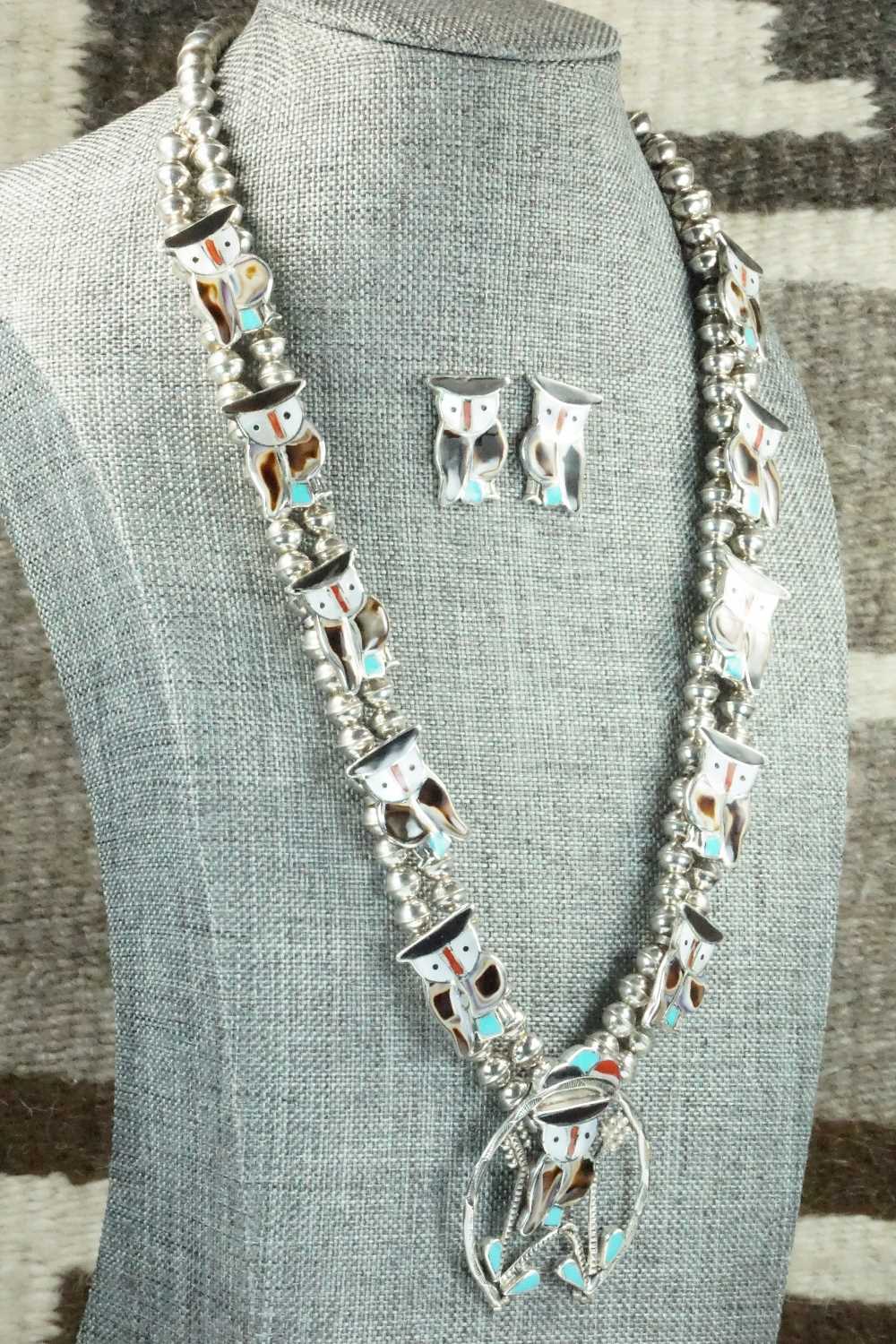 Multi Stone and Sterling Silver Inlay Necklace Set - Pitkin Natewa
