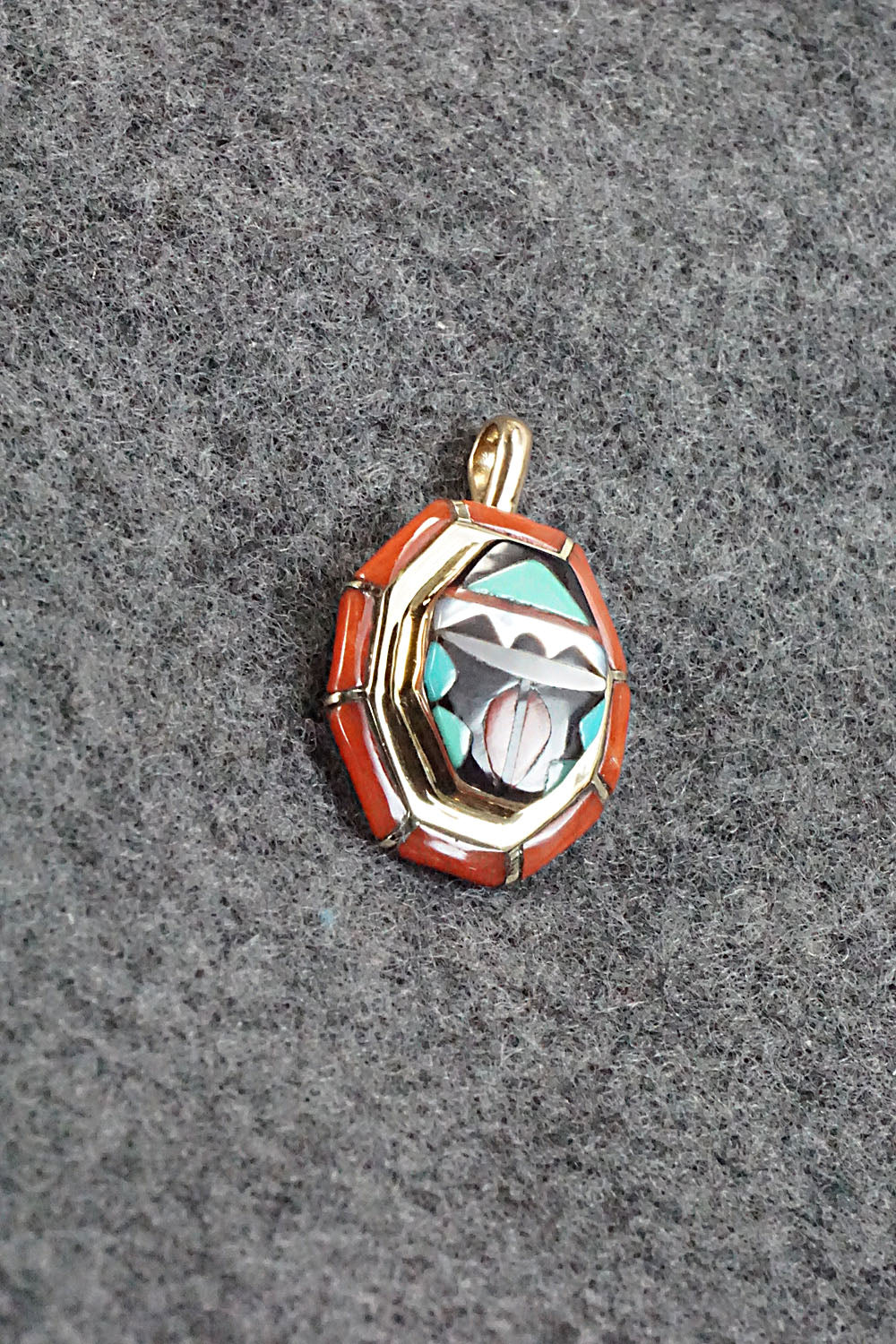 Multi Stone & 14K Gold Inlay Pendant - Wayne Quam