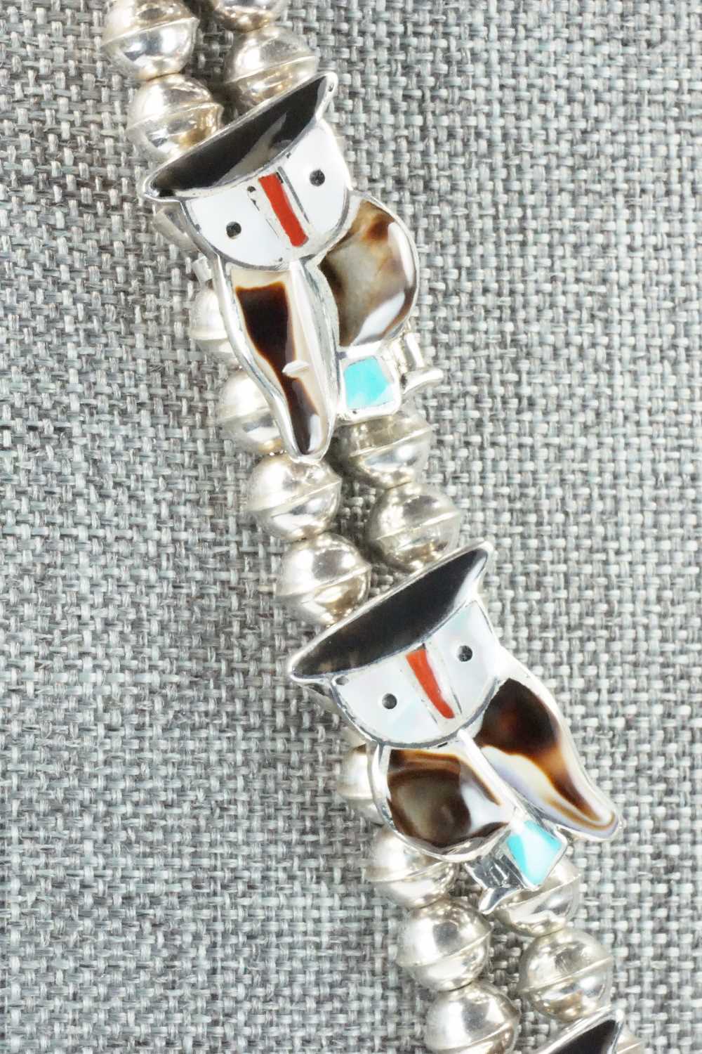 Multi Stone and Sterling Silver Inlay Necklace Set - Pitkin Natewa