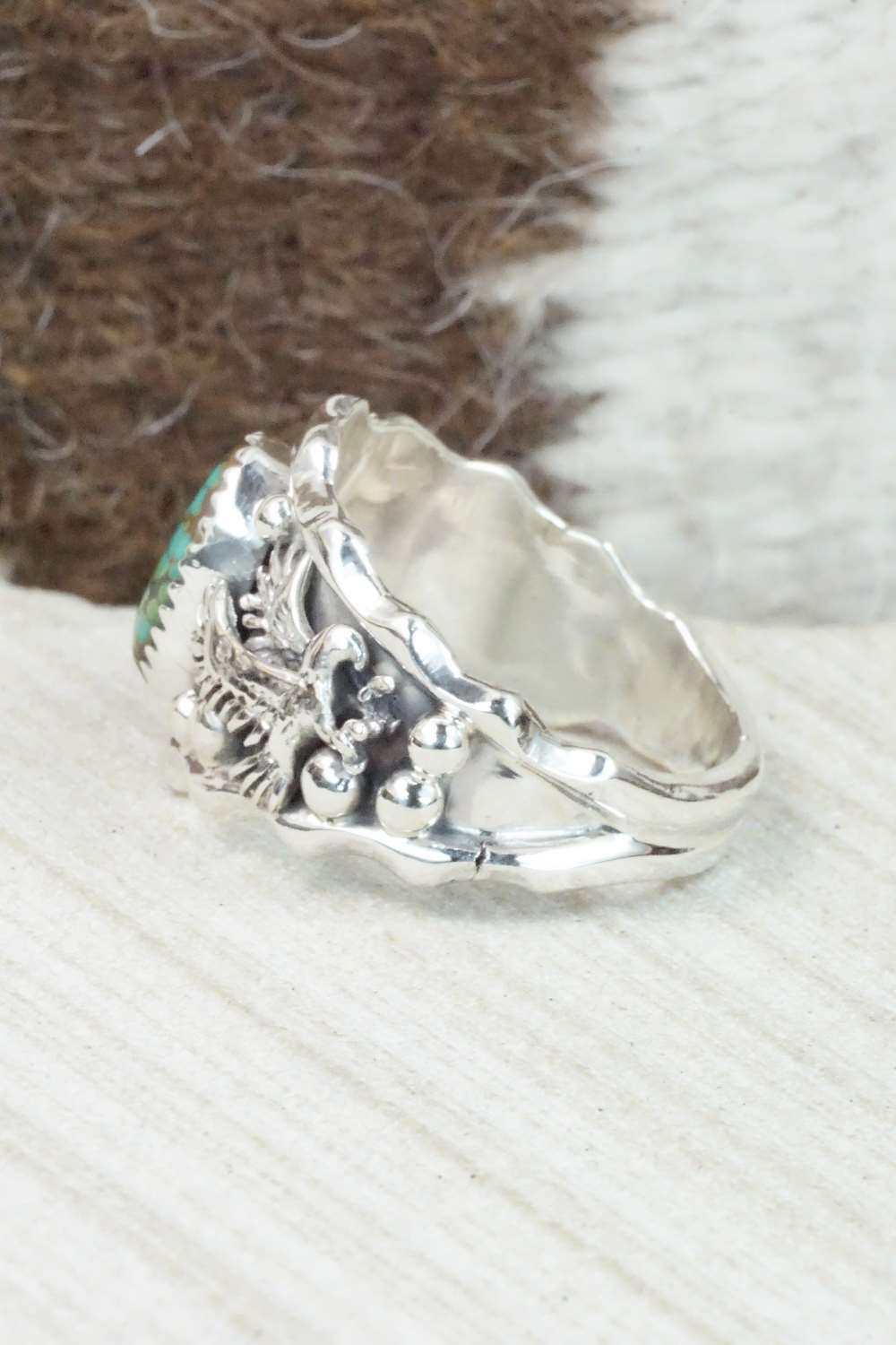 Turquoise & Sterling Silver Ring - Genevieve Francisco - Size 11.5