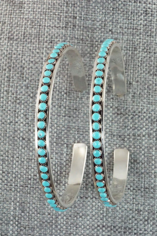 Turquoise & Sterling Silver Earrings - Lois Tzuni
