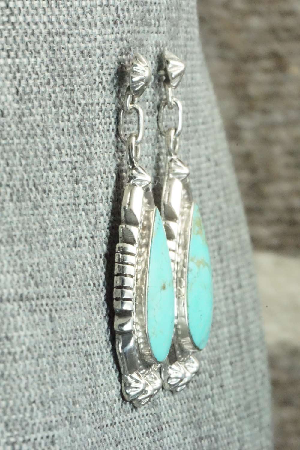 Turquoise & Sterling Silver Earrings - Annie Spencer