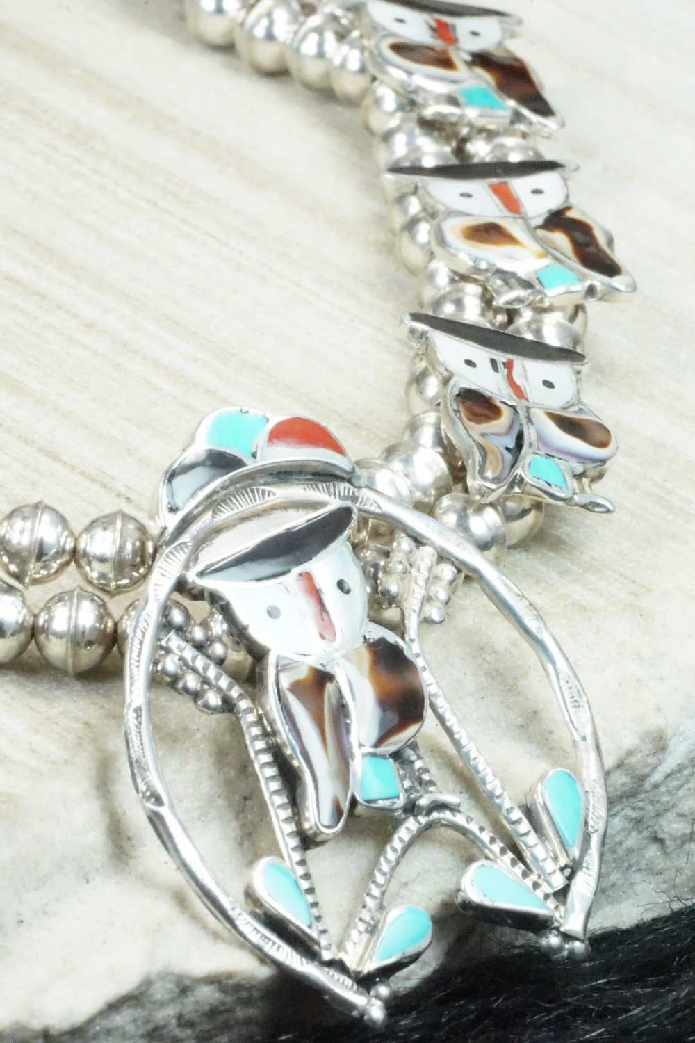 Multi Stone and Sterling Silver Inlay Necklace Set - Pitkin Natewa